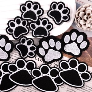 5pcs Dog Paw Embroidered Iron On Patches   Cute Clothes For Patches
