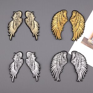 1 Pairs Gold Silver Angel Wings Iron on Patches
