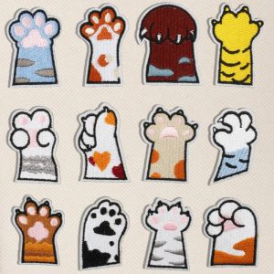 Embroidery Cute Animal Cat Paw Dog Paw Iron on Patches
