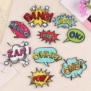 Funny Phrases Letters Self-adhesive  Embroidery Patches