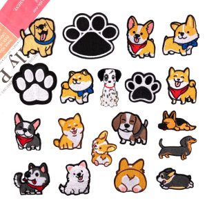 Pet Puppy Embroidery Dog Patches Iron on For Clothing