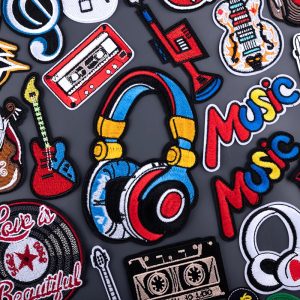 Embroidered Music Rock Punk Guitar Patches for Clothing